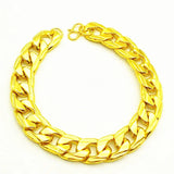 18k12mm Men's Gold-plated Thick Bracelet Jewelry