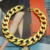 18k12mm Men's Gold-plated Thick Bracelet Jewelry