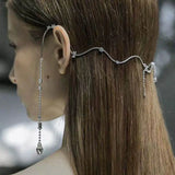 Crystal Tassel Pendant Necklace Adjustable Torques Silver