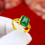 Emerald Ring for Women Men Couple Wedding Bands Anillos Femme Statement Jewelry