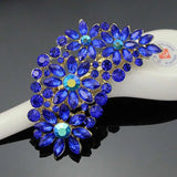 Vintage Gemstone Crystal Flowers Brooches Pins Large Wedding Bouquet
