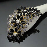 Vintage Gemstone Crystal Flowers Brooches Pins Large Wedding Bouquet
