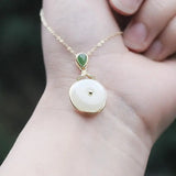 Hetian Jade Collarbone Necklace Pendant Peace Buckle Retro Birthday Gift