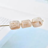 Natural Stone Texture Rectangular Elliptical Bead Earrings