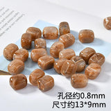 Natural Stone Texture Rectangular Elliptical Bead Earrings