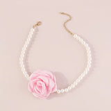 Pearl Bead Flower Choker Necklace Women's Jewelry Y2K Accessories
