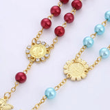 Catholic Holy Communion Pearl Beads Rosary Bracelet with Angle Pendants
