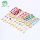 Catholic Holy Communion Pearl Beads Rosary Bracelet with Angle Pendants