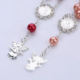 Catholic Rosary Silver Wings Crucifix Bracelet