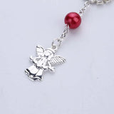 Catholic Rosary Silver Wings Crucifix Bracelet