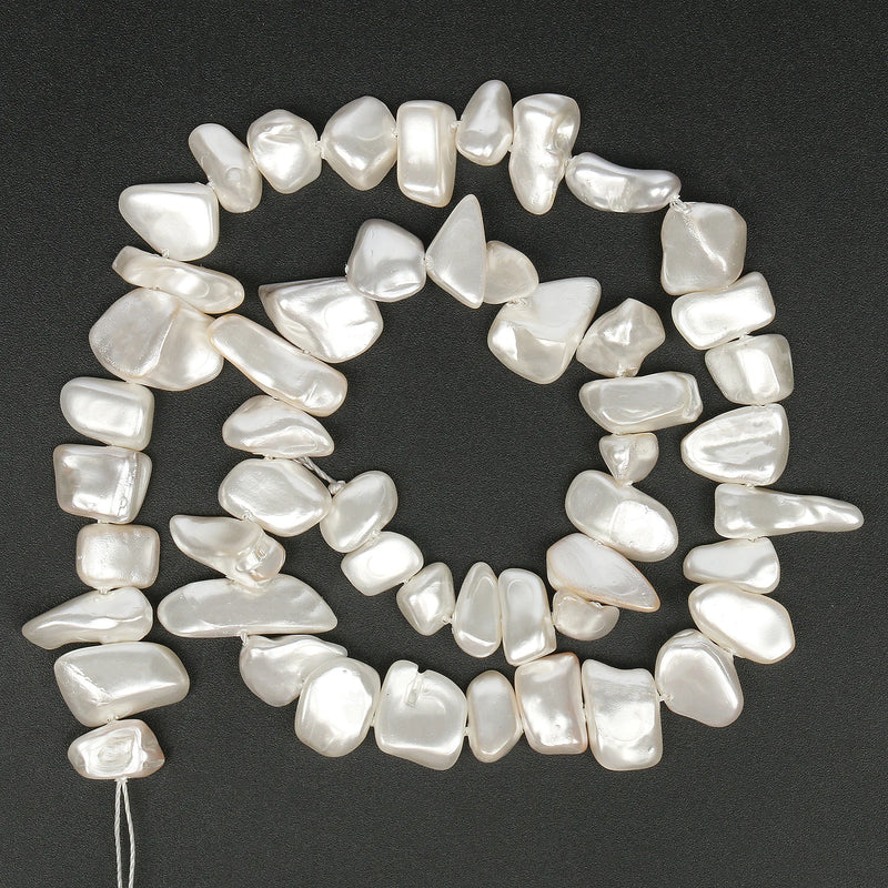 Irregular Freshwater Shell Pearl Beads for Jewelry Making DIY Bracelet 15''
