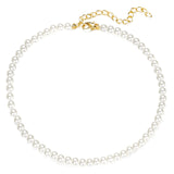 Pearl Choker Necklace White Big Round Pearl Wedding Beaded Necklaces Women Charm