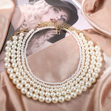 Pearl Choker Necklace White Big Round Pearl Wedding Beaded Necklaces Women Charm