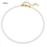 Pearl Choker Necklace White Big Round Pearl Wedding Beaded Necklaces Women Charm