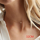 Invisible Thin Line Choker Necklace Women Jewelry