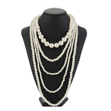 Long Layered Pearl Necklace for Women Party Birthday Gift
