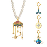 Heart Clouds Zircon Pendant Necklace DIY Charms
