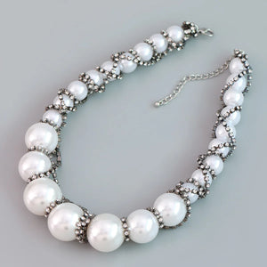 Acrylic Crystal Pearl Necklace Exaggerated Hip-hop Jewelry