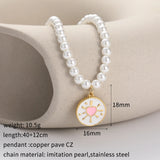 Adjustable Stainless Steel Evil Eye Heart Pendant Choker Necklace