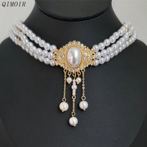 Pearl Short Necklace Multilayer Party Accessories Romantic Timeless C1421