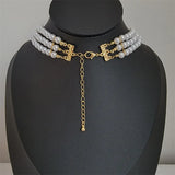 Pearl Short Necklace Multilayer Party Accessories Romantic Timeless C1421