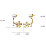 Crystal Flower Earrings 925 Sterling Silver CZ Party Jewelry