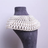 Chunky Statement Necklace for Women Collar Choker Beaded Necklace