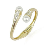 Pearls Charm Bracelets Rhinestone Alloy Jewelry Golden Silver