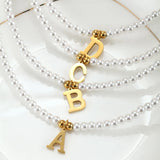 Pearls Necklace Initial Name Pendant Choker Collar