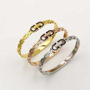 Double D Bracelet Titanium Steel Spring Open Bracelet