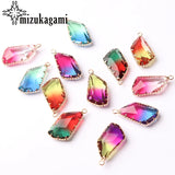 Tourmaline Geometric Crystal Drop Charms Pendant Beads 13*24MM 1pc