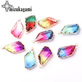 Tourmaline Geometric Crystal Drop Charms Pendant Beads 13*24MM 1pc