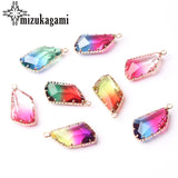 Tourmaline Geometric Crystal Drop Charms Pendant Beads 13*24MM 1pc