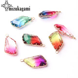 Tourmaline Geometric Crystal Drop Charms Pendant Beads 13*24MM 1pc