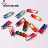 Tourmaline Geometric Rectangle Crystal Drop Pendant 8*23MM