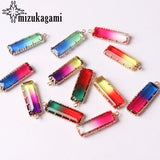 Tourmaline Geometric Rectangle Crystal Drop Pendant 8*23MM