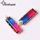 Tourmaline Geometric Rectangle Crystal Drop Pendant 8*23MM
