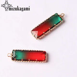 Tourmaline Geometric Rectangle Crystal Drop Pendant 8*23MM