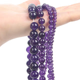 Amethyst Charm Beads Round Stone Crystal for Jewelry Making Diy