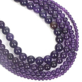 Amethyst Charm Beads Round Stone Crystal for Jewelry Making Diy