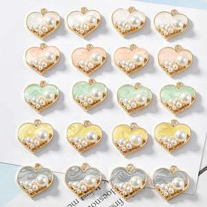 Geometric Heart Shape Alloy Charms for DIY Jewelry Necklace/Earrings