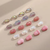 Czech Colored Glaze Tulip Foil Magic Flower DIY Hairpin Earrings 10pcs