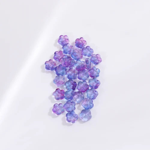 Czech Ryukyu Glass 8mm Plum Flower Vintage Glass Flower DIY Hairpin