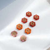 Czech Glass Plum Flower Beads DIY Jewelry 2pcs