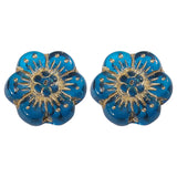 Czech Glass Plum Flower Beads DIY Jewelry 2pcs
