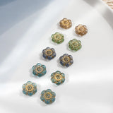 Czech Glass Plum Flower Beads DIY Jewelry 2pcs