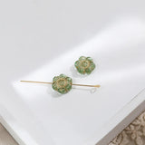 Czech Glass Plum Flower Beads DIY Jewelry 2pcs