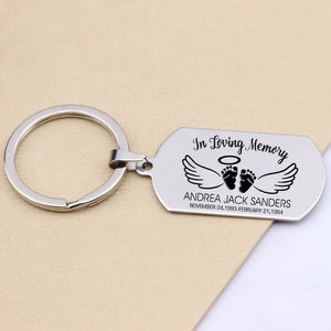 Memorial Keychain Personalized Stainless Steel Miscarriage Gift