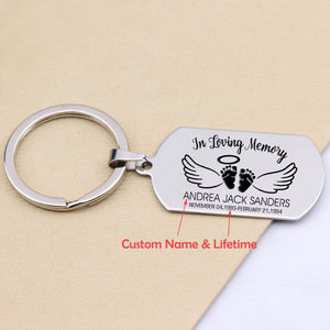 Memorial Keychain Personalized Stainless Steel Miscarriage Gift