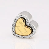 Crystal Bead Heart Charm Bracelet DIY Jewelry